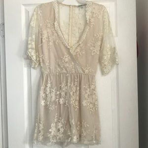 Floral lace romper